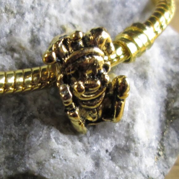 Gold Plated Sterling Silver European Jester Charm - Picture 2 of 6